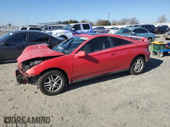 2000 Toyota Celica GT with VIN JTDDR32T5Y0005092, listed as a Copart auction lot 42153485 with 236,022 mi miles and Salvage Title. Bid and sale history available at carsss.com. Image 1.