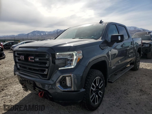 2021 GMC Sierra 1500 AT4 with VIN 1GTP9EED9MZ302644, listed as a Copart auction lot 48487505 with 42,106 mi miles and Salvage Title. Bid and sale history available at carsss.com. Image 1.