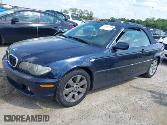 2005 BMW 3 Series 325Ci with VIN WBABW33405PL35066, listed as a IAAI auction lot 40118380 with 245,479 mi miles and . Bid and sale history available at carsss.com. Image 2.