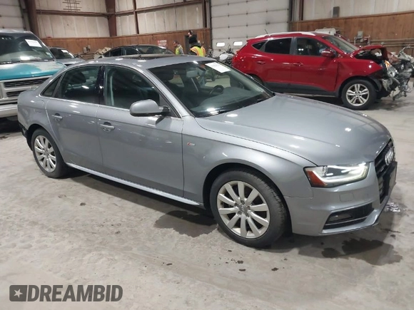 2015 Audi A4 Premium with VIN WAUBFAFL4FN013471, listed as a IAAI auction lot 41954916 with 81,819 mi miles. Bid and sale history available at carsss.com. Image 1.