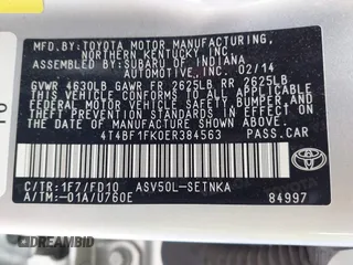 2014 Toyota Camry L with VIN 4T4BF1FK0ER384563, listed as a IAAI auction lot 41782381 with 75,868 mi miles. Bid and sale history available at carsss.com. Image 9.