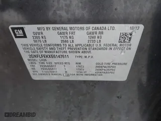 2014 Chevrolet Equinox LT with VIN 2GNFLFEKXE6147611, listed as a IAAI auction lot 41226970 with 165,932 mi miles. Bid and sale history available at carsss.com. Image 9.