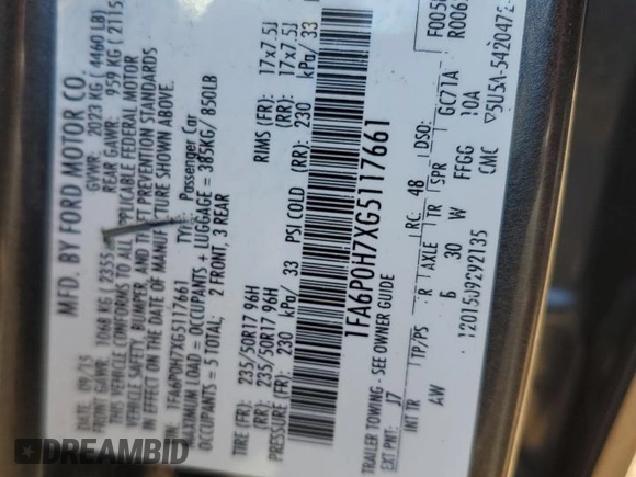 2016 Ford Fusion SE with VIN 1FA6P0H7XG5117661, listed as a Copart auction lot 48882765 with 142,368 mi miles and Salvage Title. Bid and sale history available at carsss.com. Image 12.