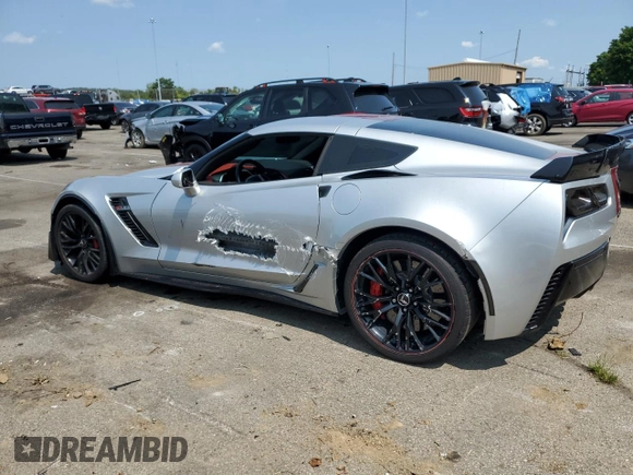2015 Chevrolet Corvette Z06 2LZ with VIN 1G1YR2D65F5601184, listed as a Copart auction lot 64979444 with 38,080 mi miles and Salvage Title. Bid and sale history available at carsss.com. Image 2.