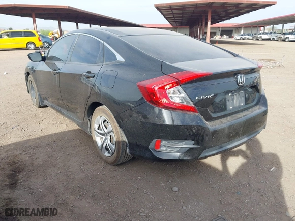 2017 Honda Civic Sedan LX with VIN 19XFC2F53HE055853, listed as a IAAI auction lot 41906645 with 186,109 mi miles. Bid and sale history available at carsss.com. Image 3.