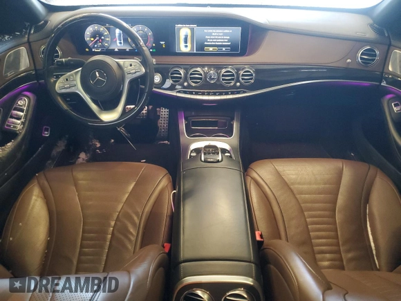 2020 Mercedes-Benz S with VIN W1KUG8GB6LA556031, listed as a Copart auction lot 45177125 with 53,593 mi miles and Salvage Title. Bid and sale history available at DreamBid. Image 8.