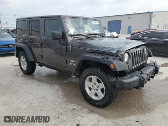 2018 Jeep Wrangler JK Unlimited Sport S with VIN 1C4BJWDG9JL835451, listed as a Copart auction lot 75324614 with 0 mi miles and Non Repairable. Bid and sale history available at carsss.com. Image 4.