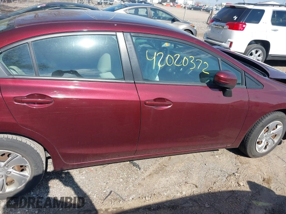 2015 Honda Civic LX with VIN 19XFB2F52FE116108, listed as a IAAI auction lot 42020372 with 161,385 mi miles and . Bid and sale history available at DreamBid. Image 13.