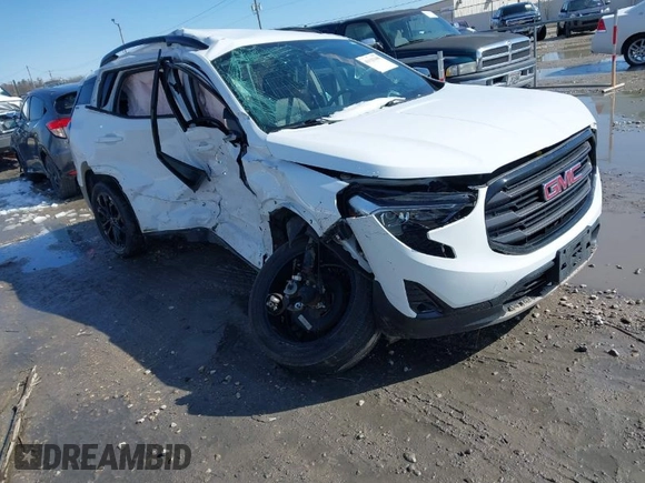 2021 GMC Terrain SLT with VIN 3GKALVEV3ML368988, listed as a IAAI auction lot 41925690 with 57,630 mi miles and . Bid and sale history available at carsss.com. Image 1.