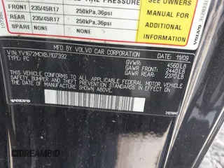 2011 Volvo C70 с VIN YV1672MCXBJ107392, выставлен на аукционе IAAI как лот 42079929 с пробегом Не указан миль и . История ставок и продаж доступна на DreamBid. Изображение 9.