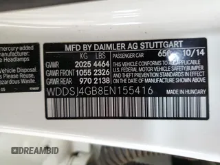 2014 Mercedes-Benz CLA 250 z VIN WDDSJ4GB8EN155416, wystawiony jako Copart lot #51089875 z przebiegiem 161 270 mil mil oraz Szkoda całkowita • Salvage title. Historia ofert i sprzedaży dostępna na DreamBid. Obrazek 12.