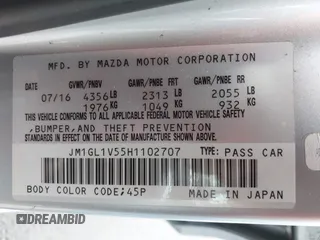 2017 Mazda 6 Touring with VIN JM1GL1V55H1102707, listed as a IAAI auction lot 42179510 with 86,841 mi miles and . Bid and sale history available at carsss.com. Image 9.