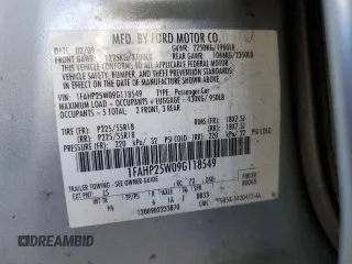 2009 Ford Taurus Limited with VIN 1FAHP25W09G118549, listed as a Copart auction lot 43234475 with 105,074 mi miles and Salvage Title. Bid and sale history available at carsss.com. Image 14.