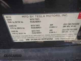 2014 Tesla Model S 60 z VIN 5YJSA1H13EFP42250, wystawiony jako IAAI lot #42267590 z przebiegiem 196 142 mil mil oraz . Historia ofert i sprzedaży dostępna na DreamBid. Obrazek 9.