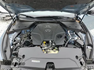 2021 Infiniti Q50 Red Sport 400 with VIN JN1FV7DPXMM850635, listed as a Copart auction lot 88910655 with 29,237 mi miles and Salvage Title. Bid and sale history available at DreamBid. Image 11.