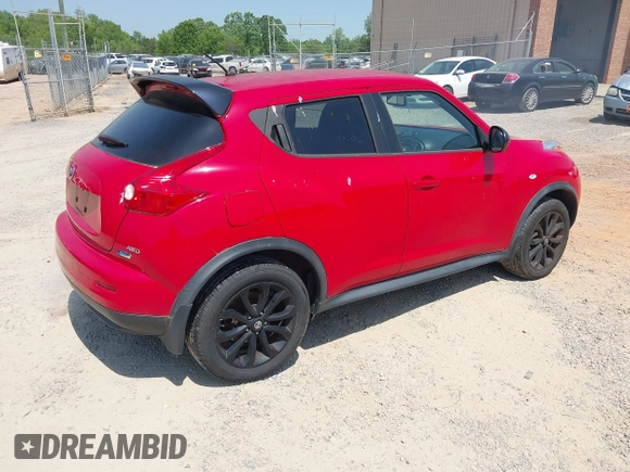 2014 Nissan Juke SL with VIN JN8AF5MV7ET483065, listed as a IAAI auction lot 42076991 with 66,899 mi miles. Bid and sale history available at carsss.com. Image 4.