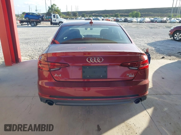 2018 Audi A4 Premium Plus with VIN WAULMAF46JA067552, listed as a IAAI auction lot 41196454 with 61,361 mi miles. Bid and sale history available at carsss.com. Image 17.