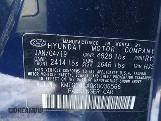 2019 Genesis G70 2.0T Advanced with VIN KMTG64LA0KU036566, listed as a IAAI auction lot 41263302 with 23,331 mi miles. Bid and sale history available at carsss.com. Image 9.