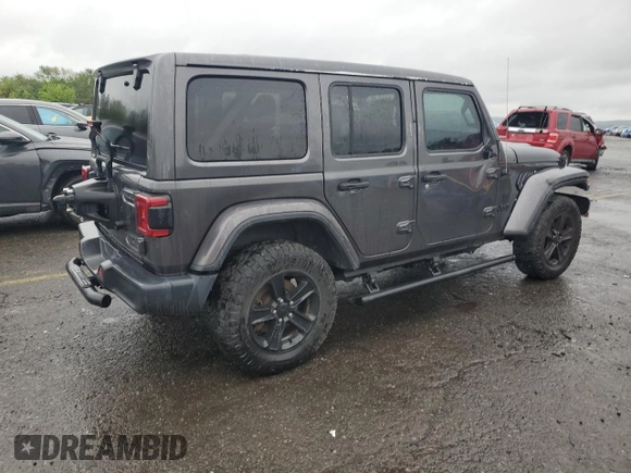 2020 Jeep Wrangler Unlimited Sahara Altitude with VIN 1C4HJXEM5LW293741, listed as a Copart auction lot 58801565 with 97,460 mi miles and Salvage title. Bid and sale history available at DreamBid. Image 3.