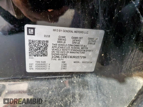 2018 Chevrolet Tahoe Commercial z VIN 1GNLCDEC8JR227259, wystawiony jako Copart lot #66394385 z przebiegiem 149 754 mil mil oraz Czysty tytuł • Clean title. Historia ofert i sprzedaży dostępna na DreamBid. Obrazek 14.