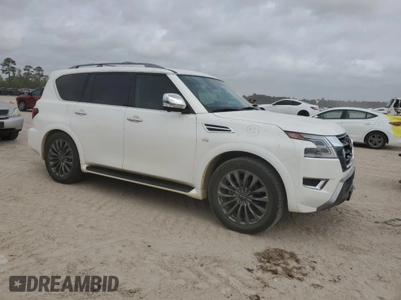 2021 Nissan Armada Platinum with VIN JN8AY2DBXM9791048, listed as a Copart auction lot 50686825 with 129,657 mi miles and Clean title. Bid and sale history available at DreamBid. Image 4.