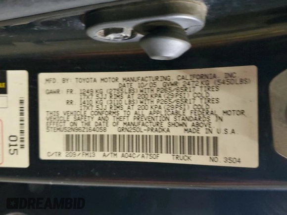2006 Toyota Tacoma с VIN 5TEMU52N96Z164058, выставлен на аукционе Copart как лот 61616835 с пробегом 248 790 миль миль и Чистый • Clean title. История ставок и продаж доступна на DreamBid. Изображение 12.