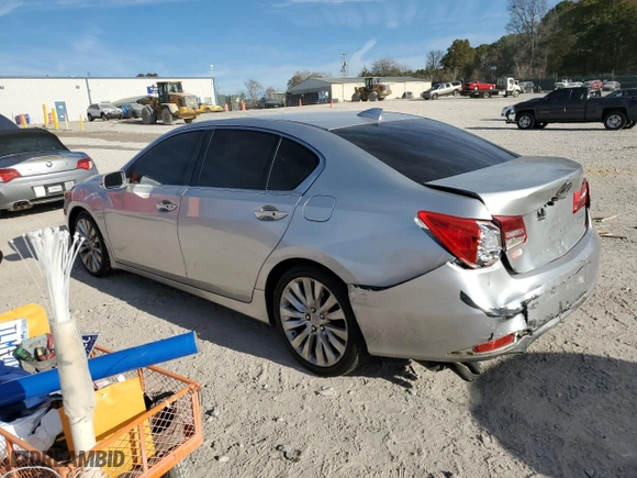 2014 Acura RLX Tech Pkg with VIN JH4KC1F5XEC004487, listed as a Copart auction lot 80317654 with 152,715 mi miles and Salvage Title. Bid and sale history available at carsss.com. Image 2.