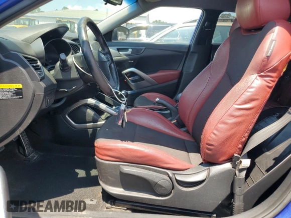 2014 Hyundai Veloster Turbo with VIN KMHTC6AE4EU199468, listed as a Copart auction lot 65734414 with 156,354 mi miles and Salvage Title. Bid and sale history available at carsss.com. Image 7.