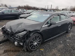 2023 Mercedes-Benz EQS with VIN W1KCG4EB1PA041080, listed as a Copart auction lot 81697034 with 0 mi miles and Salvage Title. Bid and sale history available at carsss.com. Image 1.