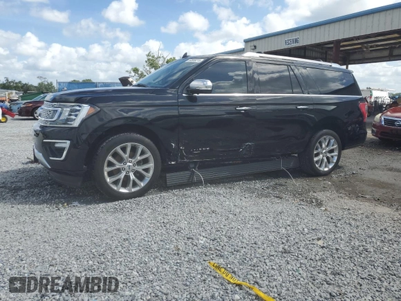 2019 Ford Expedition Max Platinum z VIN 1FMJK1LT9KEA87814, wystawiony jako Copart lot #50889215 z przebiegiem 86 584 mil mil oraz Szkoda całkowita • Salvage title. Historia ofert i sprzedaży dostępna na DreamBid. Obrazek 1.