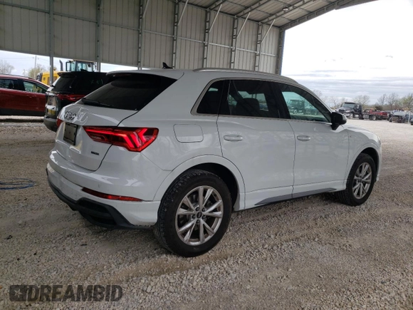 2023 Audi Q3 S line Premium with VIN WA1DECF31P1104632, listed as a Copart auction lot 50983105 with 17,579 mi miles and Salvage title. Bid and sale history available at DreamBid. Image 3.