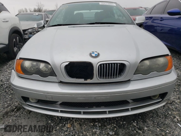 2002 BMW 3 Series 325Ci with VIN WBABS33412PG84795, listed as a Copart auction lot 45475085 with 0 mi miles and Salvage Title. Bid and sale history available at carsss.com. Image 5.
