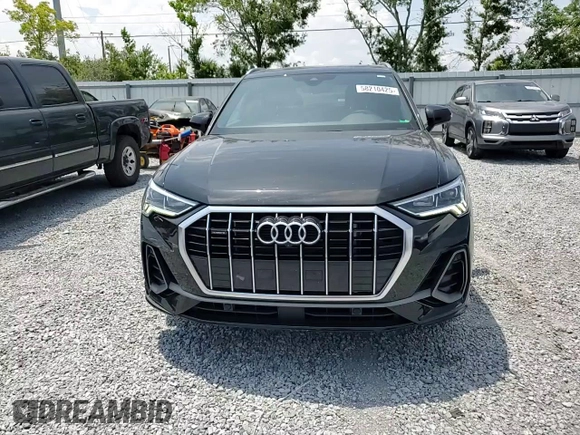 2023 Audi Q3 S line Premium Plus with VIN WA1EECF39P1068693, listed as a Copart auction lot 58210425 with 29,088 mi miles and Salvage title. Bid and sale history available at DreamBid. Image 14.