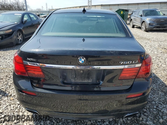 2013 BMW 7 Series 750Li xDrive with VIN WBAYF8C58DD139800, listed as a Copart auction lot 51087605 with 124,436 mi miles and Salvage Title. Bid and sale history available at carsss.com. Image 6.