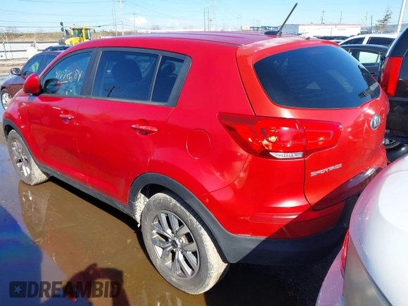 2015 Kia Sportage LX with VIN KNDPBCAC6F7701564, listed as a IAAI auction lot 41872684 with 162,945 mi miles and . Bid and sale history available at DreamBid. Image 3.