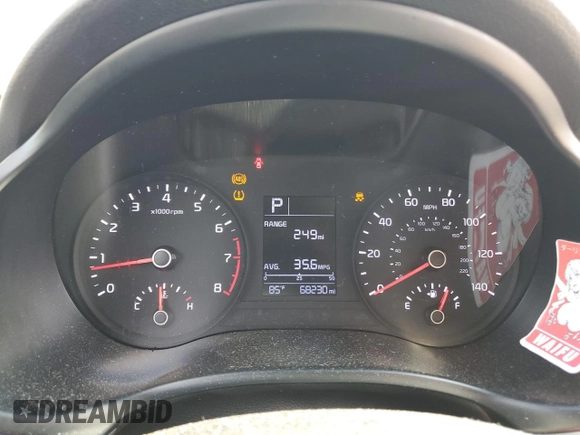 2020 Kia Rio S with VIN 3KPA24AD4LE256080, listed as a Copart auction lot 59801154 with 68,230 mi miles and Non Repairable. Bid and sale history available at carsss.com. Image 9.