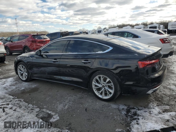 2022 Audi A5 Sportback Premium with VIN WAUABCF59NA016750, listed as a Copart auction lot 41437385 with 16,300 mi miles and Salvage Title. Bid and sale history available at carsss.com. Image 2.