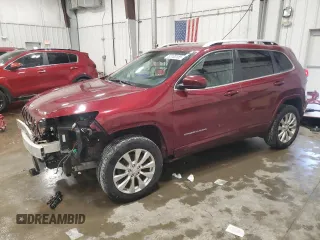 2018 Jeep Cherokee Overland with VIN 1C4PJMJXXJD617222, listed as a Copart auction lot 52100155 with 110,771 mi miles and Clean title. Bid and sale history available at DreamBid. Image 1.