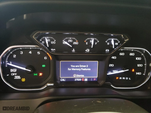 2019 GMC Sierra 1500 SLT with VIN 1GTU9DEL7KZ115033, listed as a Copart auction lot 70777593 with 27,520 mi miles and Salvage Title. Bid and sale history available at carsss.com. Image 9.