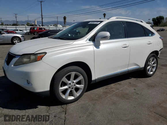 2010 Lexus RX 350 with VIN JTJZK1BA3A2405351, listed as a Copart auction lot 49899135 with 258,225 mi miles and Salvage Title. Bid and sale history available at DreamBid. Image 1.