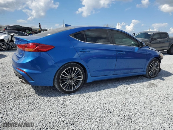 2018 Hyundai Elantra Sport with VIN KMHD04LB9JU637187, listed as a Copart auction lot 43939845 with 47,961 mi miles and Salvage Title. Bid and sale history available at carsss.com. Image 3.