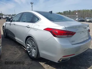 2017 Genesis G80 3.8L z VIN KMHGN4JE4HU175417, wystawiony jako IAAI lot #41818684 z przebiegiem 83 658 mil mil oraz . Historia ofert i sprzedaży dostępna na DreamBid. Obrazek 3.