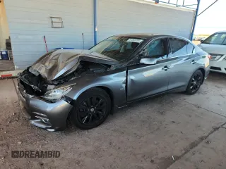 2015 Infiniti Q50 Premium with VIN JN1BV7AP7FM353869, listed as a Copart auction lot 61069705 with 131,486 mi miles and Salvage title. Bid and sale history available at DreamBid. Image 1.