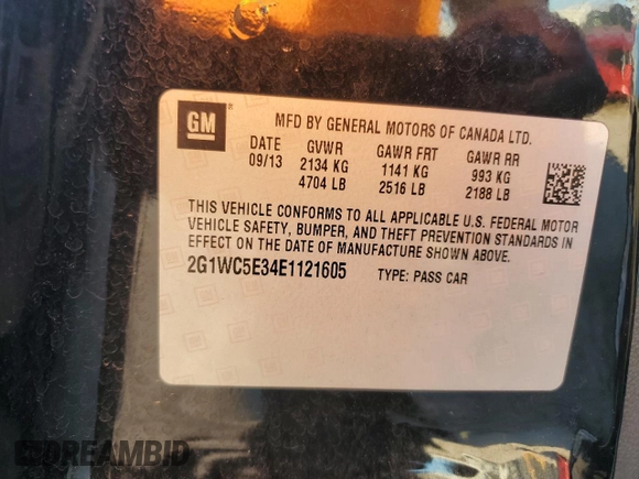2014 Chevrolet Impala LTZ with VIN 2G1WC5E34E1121605, listed as a Copart auction lot 82705244 with 174,886 mi miles and Salvage Title. Bid and sale history available at DreamBid. Image 15.