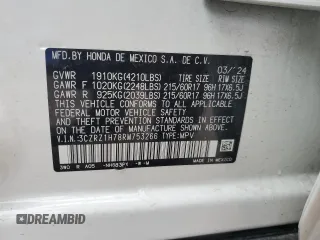2024 Honda HR-V EX-L z VIN 3CZRZ1H78RM753266, wystawiony jako Copart lot #45585775 z przebiegiem Nie podano mil oraz Szkoda całkowita • Salvage title. Historia ofert i sprzedaży dostępna na DreamBid. Obrazek 15.