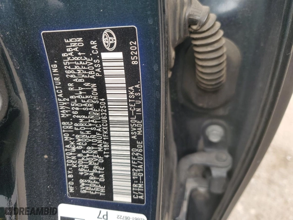 2012 Toyota Camry L with VIN 4T1BF1FKXCU632504, listed as a Copart auction lot 47083235 with 139,701 mi miles and Salvage Title. Bid and sale history available at carsss.com. Image 15.