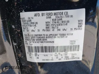 2014 Ford F-150 XL with VIN 1FTFX1ET8EFD05829, listed as a IAAI auction lot 41334106 with 0 mi miles. Bid and sale history available at carsss.com. Image 9.