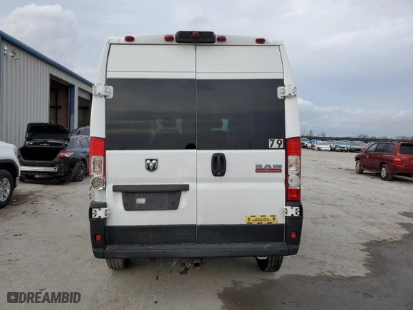 2019 Ram ProMaster Cargo Van with VIN 3C6TRVBG9KE528986, listed as a Copart auction lot 42177044 with 36,445 mi miles and Salvage Title. Bid and sale history available at carsss.com. Image 6.