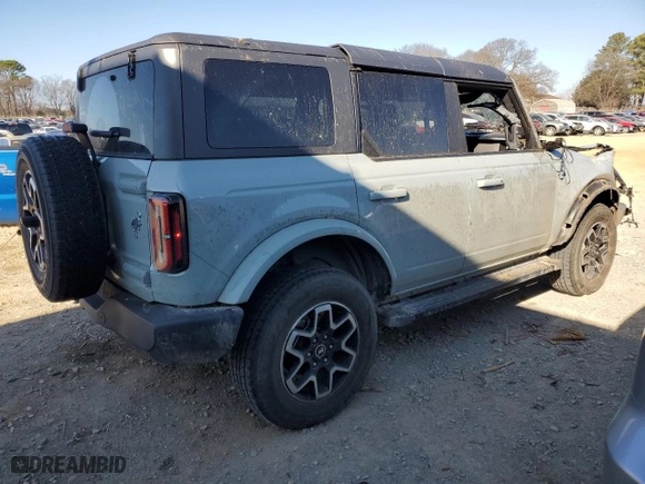 2022 Ford Bronco with VIN 1FMDE5BH7NLB46027, listed as a Copart auction lot 87433994 with 37,289 mi miles and Salvage Title. Bid and sale history available at carsss.com. Image 3.