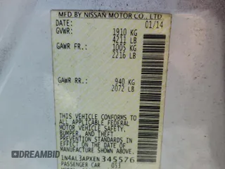 2014 Nissan Altima S with VIN 1N4AL3APXEN345576, listed as a Copart auction lot 52967765 with 171,901 mi miles and Salvage Title. Bid and sale history available at DreamBid. Image 14.